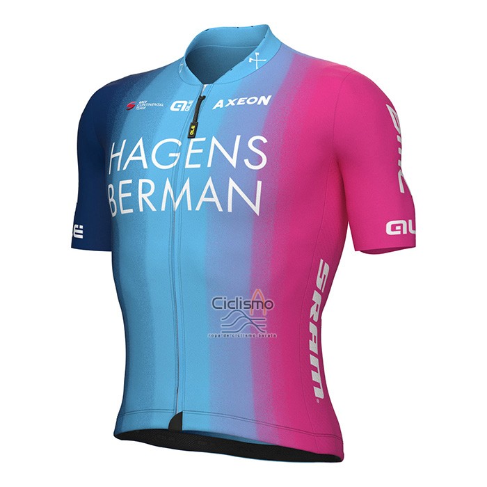 Hagens Berman Axeon Ropa Ciclismo Culotte Corto 2022 Men Mangas Cortas Fucsia Azur